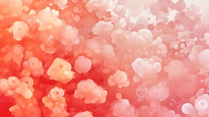 Abstract design with soft, organic shapes in a gradient of peach and coral tones.