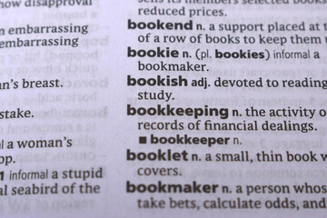 Close Up Of English Dictionary Page With Word - Bookish
