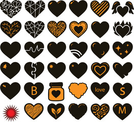 Minimal Love Heart Vector Icons | Clean Flat Romantic Symbols