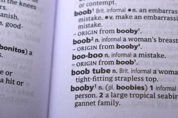 English Dictionary Definition Of Word - Boob tube