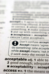 English Dictionary Definition Of Word - Acceptable