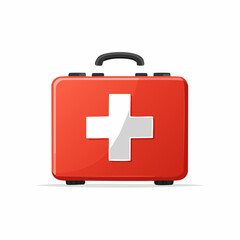 Fototapeta premium First Aid Kit Vector Icon – Emergency Medical Box with Red Cross Symbol