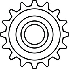 Circular Hollow Center Gear Icon.