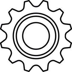 Detailed Cross Section Gear Wheel Illustration.