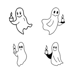 Ghost floating with candle in hand