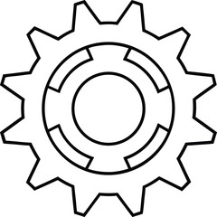 Half Gear with Jagged Teeth Outline.