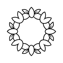 Flower wreath line art