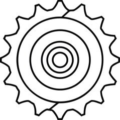 Hollow Gear Icon with Spiral Center.