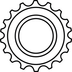 Hollow Gear Icon With Inner Ring.