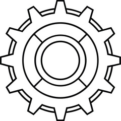 Industrial Mechanical Gear Outline.