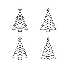 Minimal Christmas tree line art.