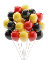 Vibrant Product Style Image Showcasing a Bunch of Balloons in the Iconic Colors of the Belgian National Flag, Perfect for Celebrations