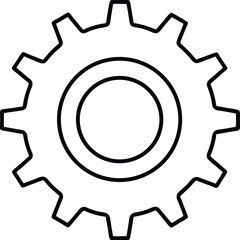 Minimalist Gear Mechanism Line Art Design.
