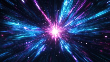 Naklejka premium Cosmic explosion, vibrant colors