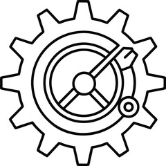 Precision Tool Gear Outline Illustration.