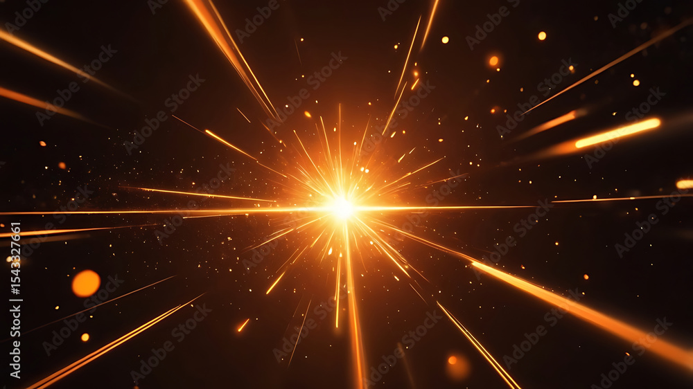Poster glowing abstract orange light background with sparkling texture, elegant swirl pattern, dark design 