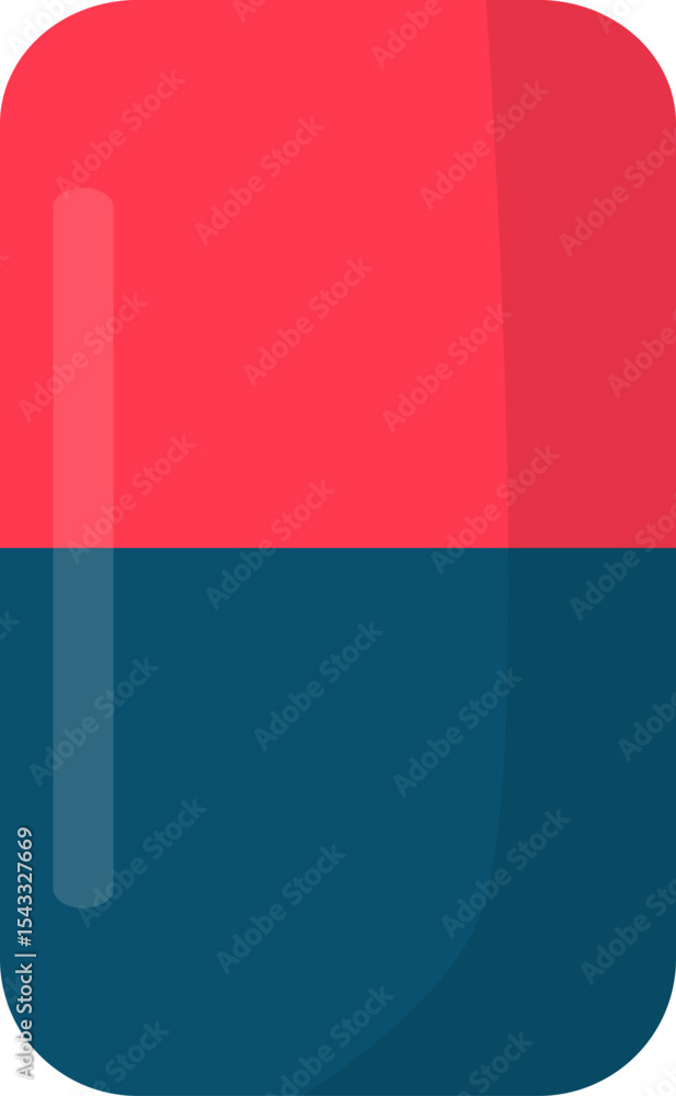 Poster abstract two-tone capsule shape design element red and teal