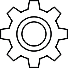 Simple Gear Icon Design With Cutouts.