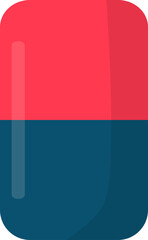 Naklejka premium Abstract Two-Tone Capsule Shape Design Element Red and Teal