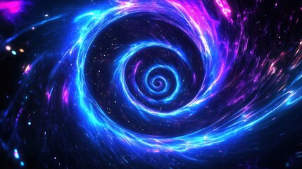 Spiral vortex of vibrant, swirling light