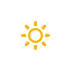 Sunflower Sun Icon With Ring. Great For Summer Vacations, July Heat, June Holidays, And Weather Signs. Looks Like Yellow Flower Or Bright Sun. Vector Illustration