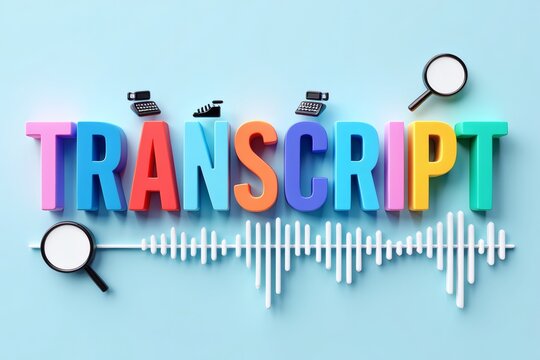 Colorful 3D Transcript Word Art Audio to Text Conversion, Transcription Services, Voice to Text, Speech to Text, Subtitling