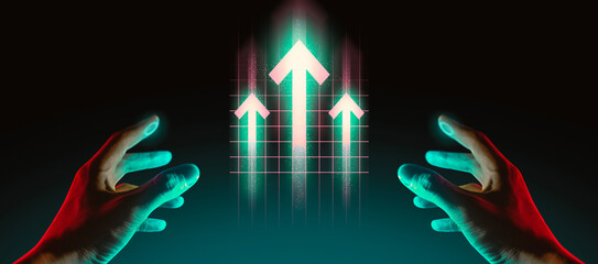 hand of businessman interactive touching a holographic of transaction financial network data...