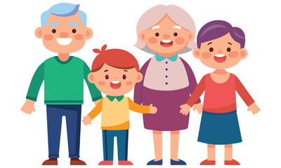 Happy multigenerational family portrait isolated on white background