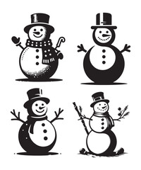 snowman silhouette vector illustration