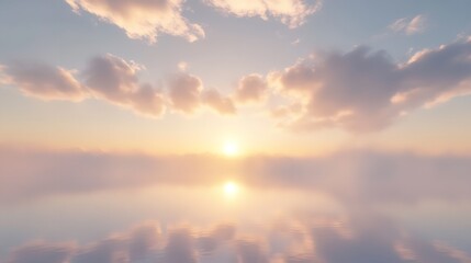 Obraz premium A Photograph of the sea at sunrise, with a pink sky