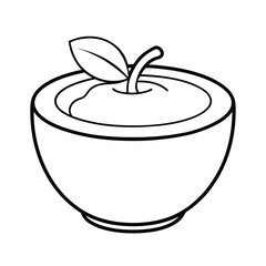 applesauce line art in simple vector style