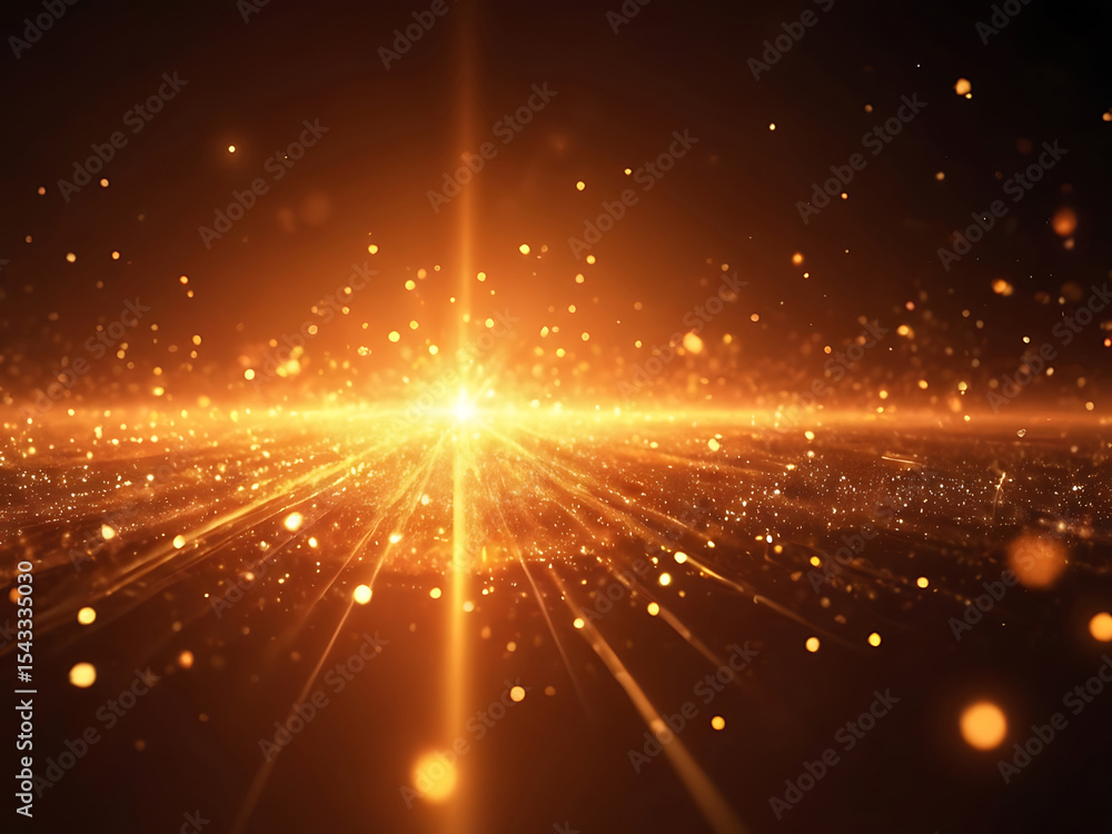 Poster glowing abstract orange light background with sparkling texture, elegant swirl pattern, dark design 