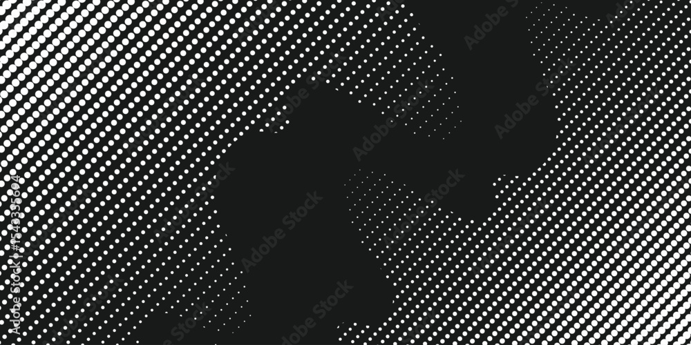 Poster dot halftone pattern background. vector abstract circle wave grid or geometric gradient texture back