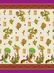 multi design digital saree