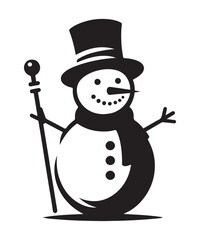 snowman silhouette vector illustration