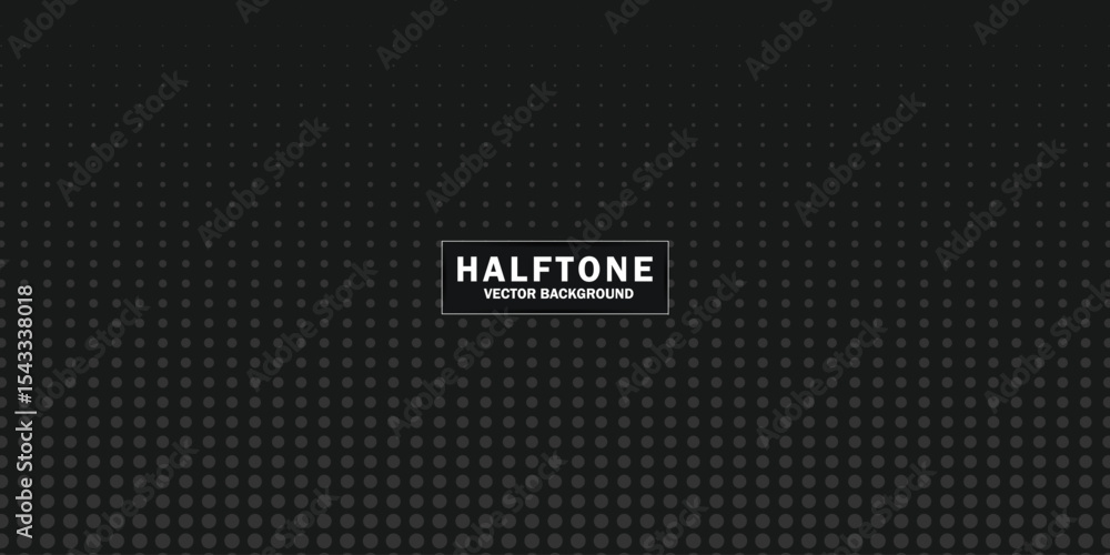 Poster black halftone pattern with polka dots background
