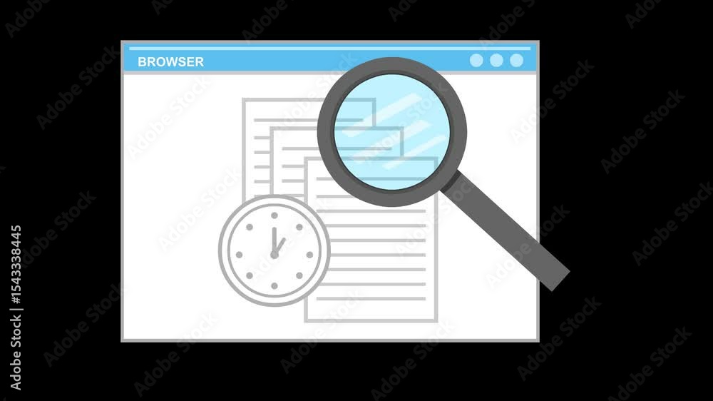 Poster video animation icon search history web concept, on a transparent background with alpha channel set 