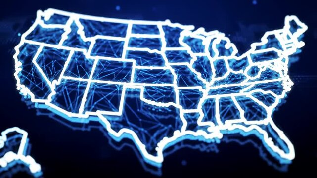 Detailed Usa Map With Network Connections