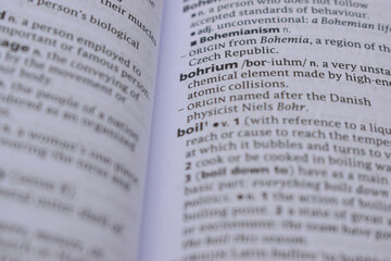 Close Up Of English Dictionary Page With Word - Bohrium