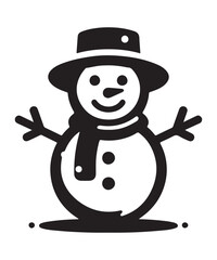 snowman silhouette vector illustration