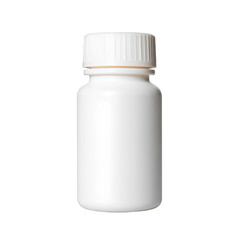 A white plastic bottle with a white cap isolated on white, transparent background, no background 