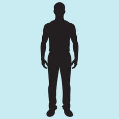 silhouette of a young man