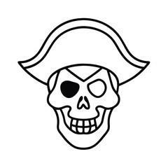 hand drawn skull pirate vector art