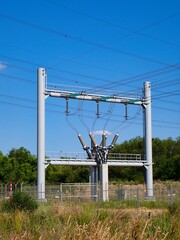 Fototapeta premium Elektrische Anlage Stromleitung Umwandler Elektrizität 