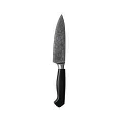 Black chef's knife, detailed style, for professional cooking, isolated on transparent background
