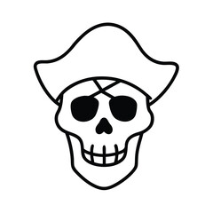 hand drawn skull pirate vector art