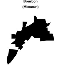 Bourbon (Missouri) blank outline map