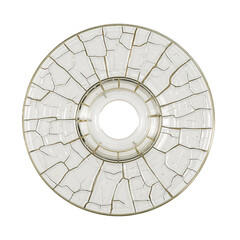 Cracked glass plate, artistic and textured, decorative dish, isolated on transparent background
