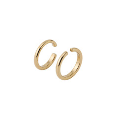 Gold ear cuff, minimalist and trendy, fashion jewelry, isolated on transparent background
