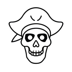 hand drawn skull pirate vector art
